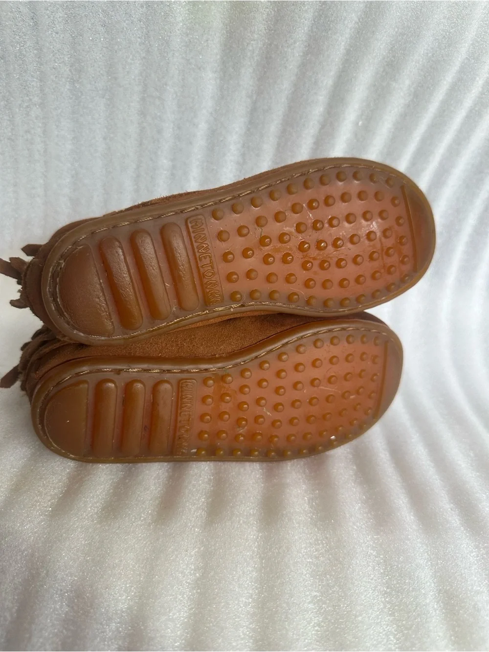 Minnetonka Kids Brown Suede Fringe Moccasin Boots